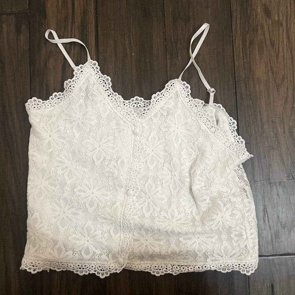 White lace tank